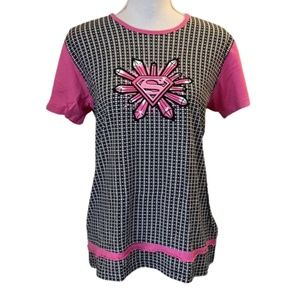 Super girl pink short sleeved t shirt Womens
